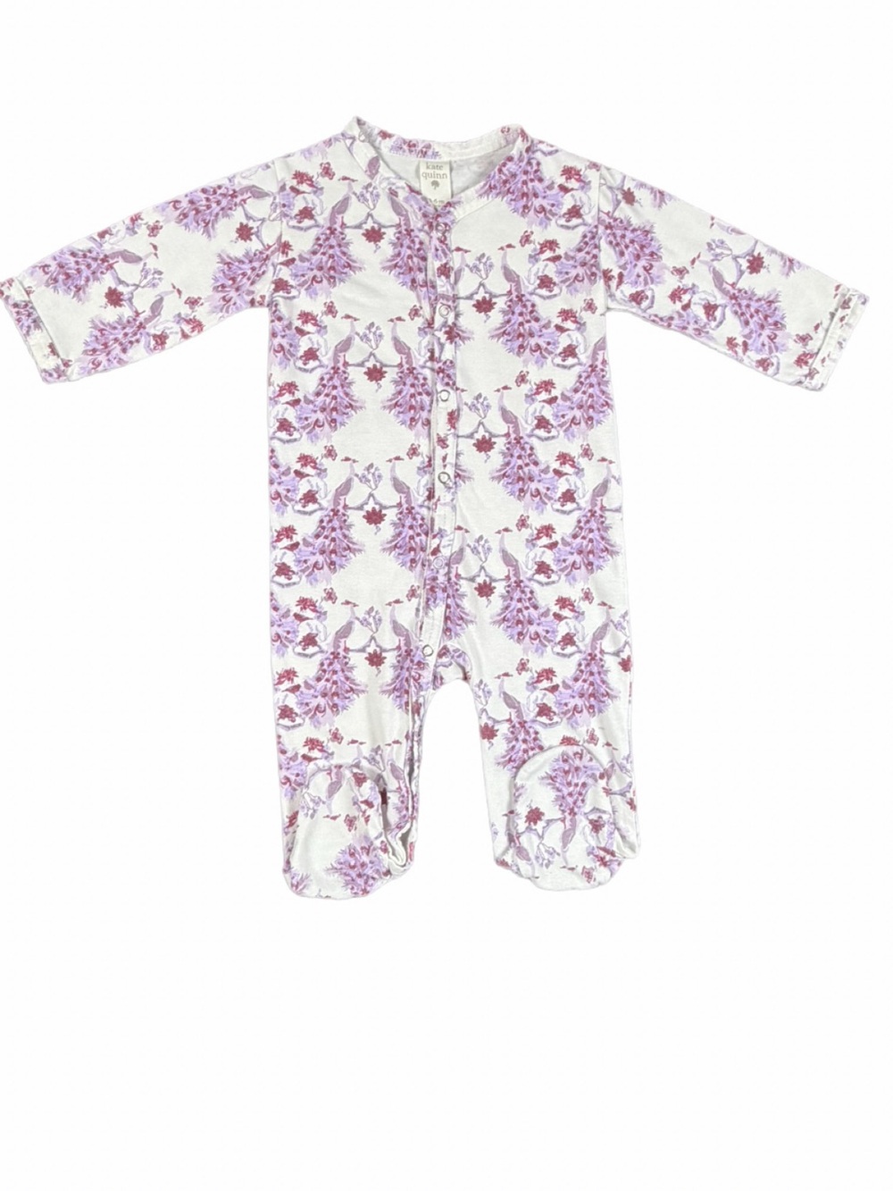 KATE QUINN Floral Print Cotton Footie - 3-6M